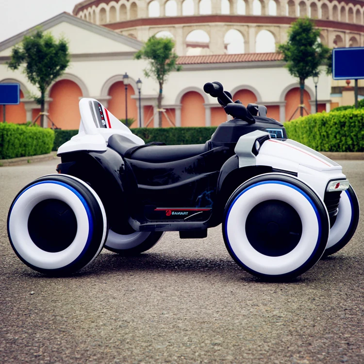 Детская электрическая машина rideable светящийся четырехколесный мотоцикл с пультом дистанционного управления может кататься на внедорожниках - Цвет: 12V 7A White