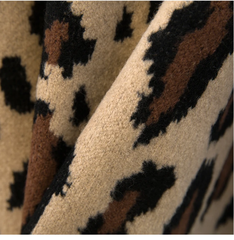 HAMALIEL Подиум дизайнер размера плюс вязаный свитер и пуловеры мода толстый Леопардовый принт свободные топы в стиле кэжуал джемпер оверсайз