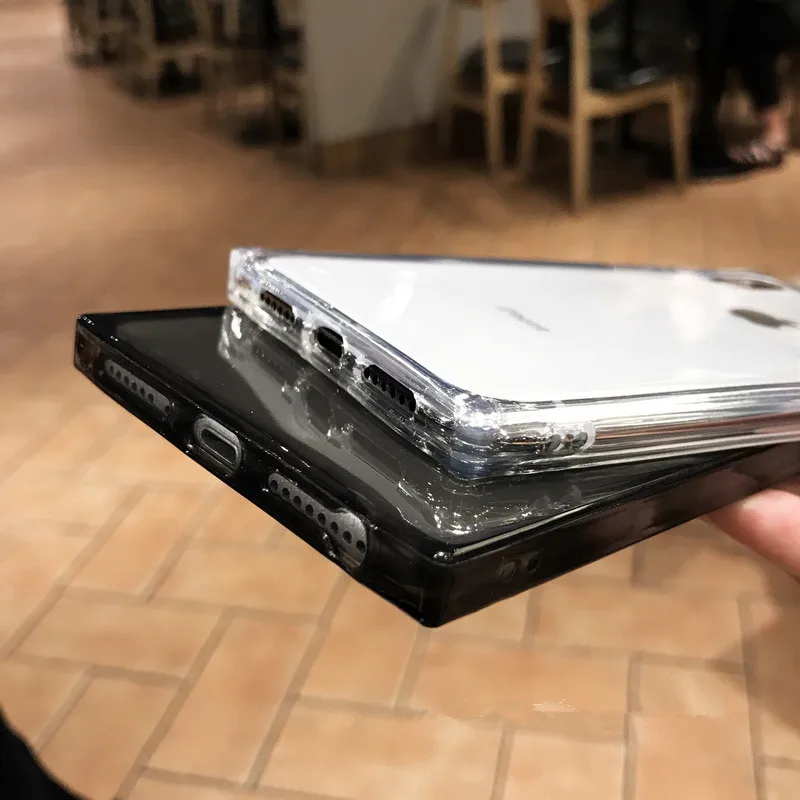Прозрачный квадратный Мягкий чехол из ТПУ для iPhone 12 Pro Max Mini iphone 7 8 plus 11 X Xs XR 6 6s |