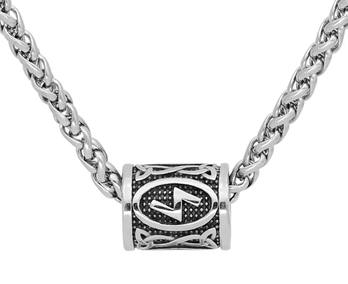 Скандинавский Викинг амулет стальная Руна бусы кулон ожерелье с валкнутом