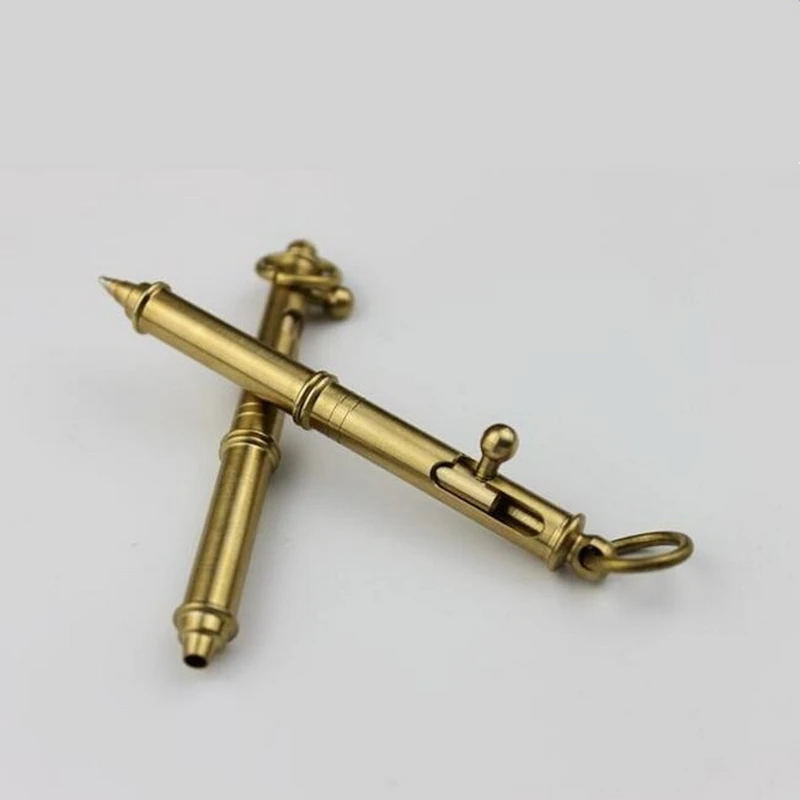 

Outdoor EDC Tactical Pen Defense Personal Brass Ballpoint Pen EDC Creative Keyring Portable Mini ZD Copper High Quality