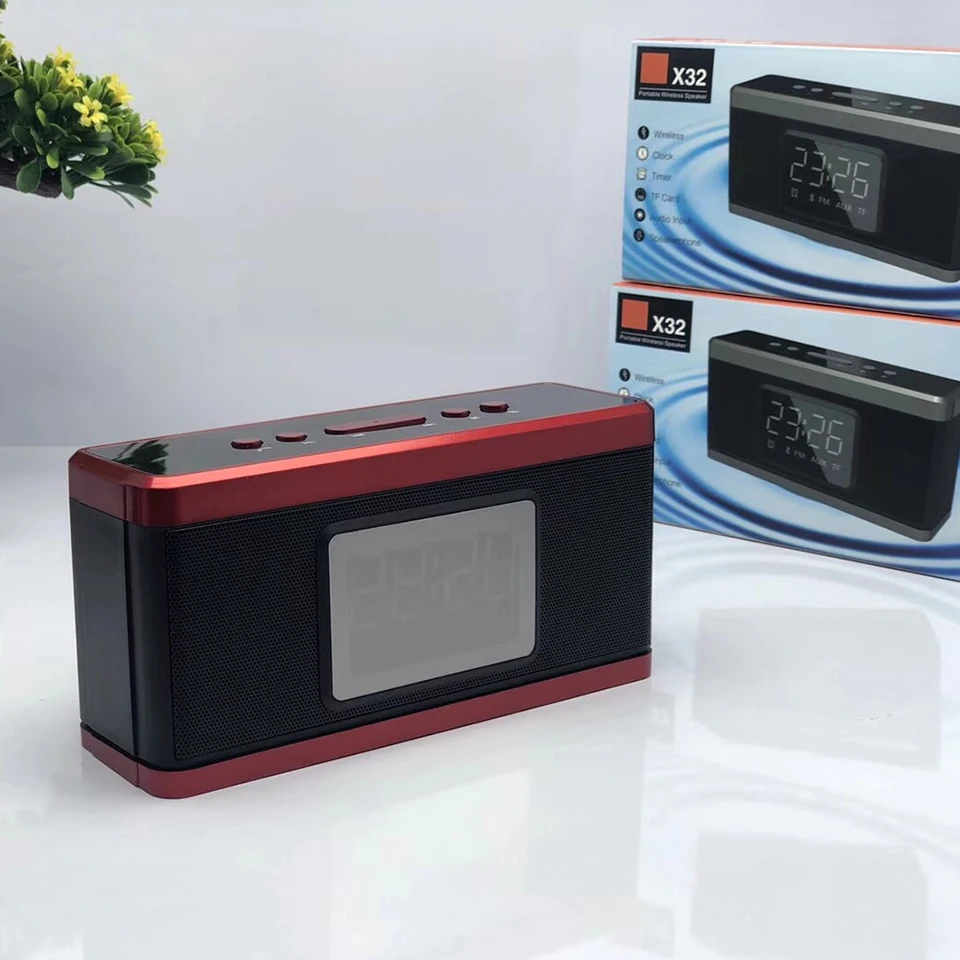 Беспроводная bluetooth колонка зеркальный дисплей будильник сабвуфер Bluetooth Hifi