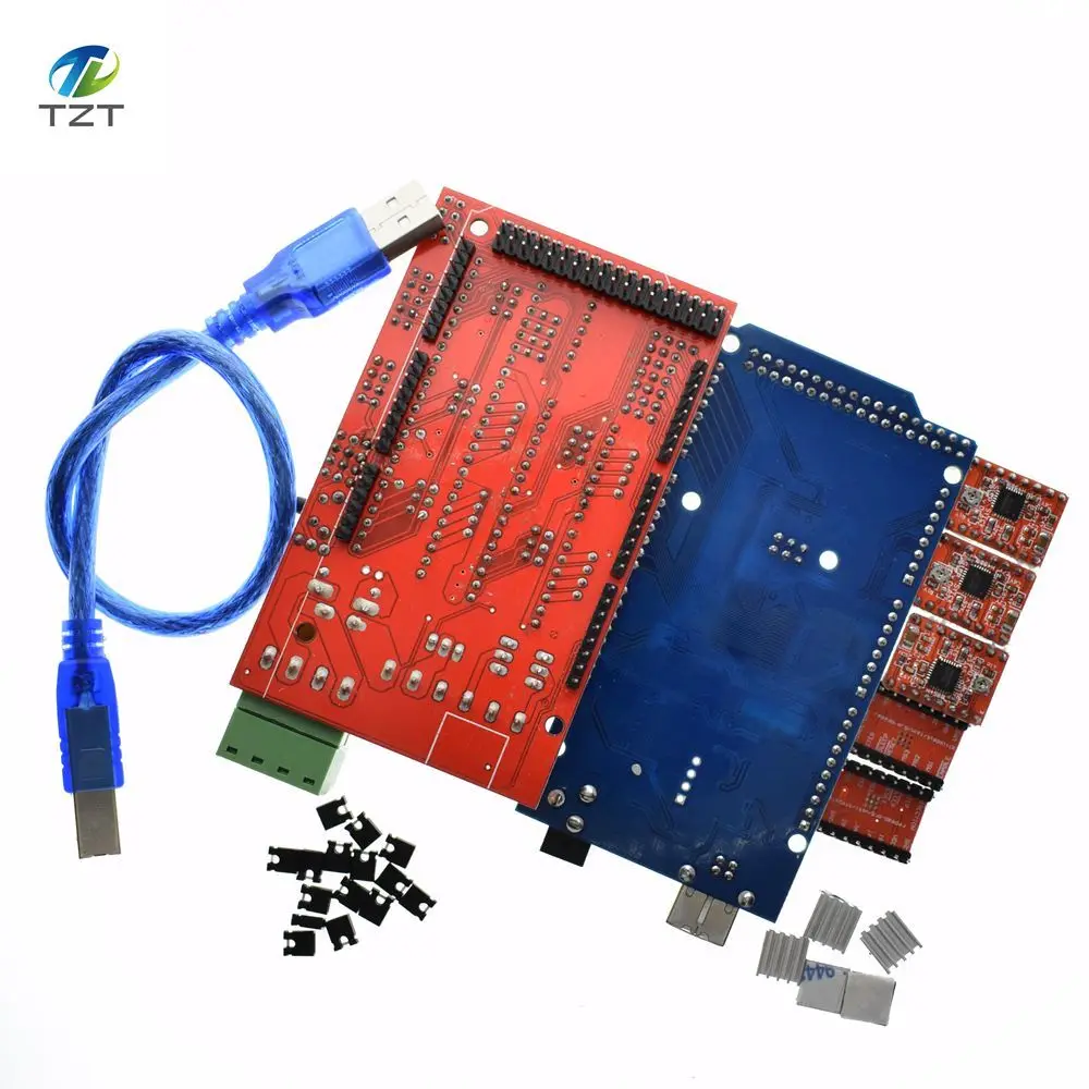1 шт. Mega 2560 R3 для Arduino+ 1 шт. RAMPS 1,4 контроллер+ 5 шт. A4988 шаговый модуль 3d Принтер Комплект Reprap MendelPrusa