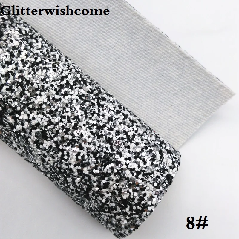 8 Glitterwishcome 21X29 см A4 размер винил для бантов, сверкающий толстый блеск кожа ткань винил для бантов, GM098A - Цвет: 8