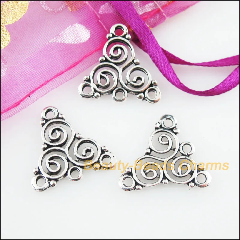 Новый 30 шт. Тибетский серебристый цвет Облака цветок амулеты подвески Разъемы 19