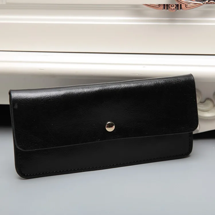 Тонкий серебристый женский кошелек из лакированной кожи длинный клатч Модный