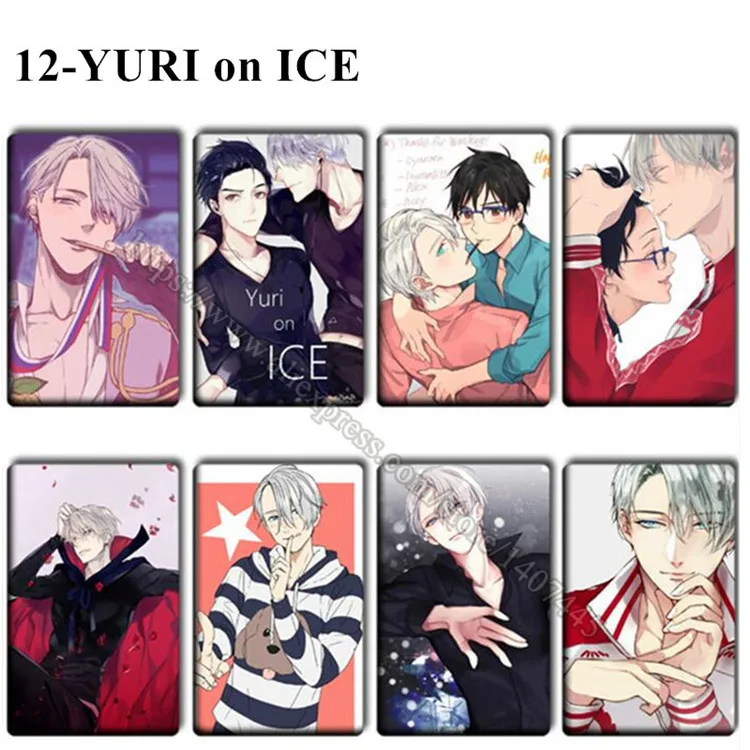 12 YURI on ICE 40 шт./лот Dragon Ball Z наклейки игрушки Японские Аниме, сериалы, кредитная самодельная открытка наклейки Goku классические Мультяшные наклейки детские подарки - Цвет: 12 YURI on ICE