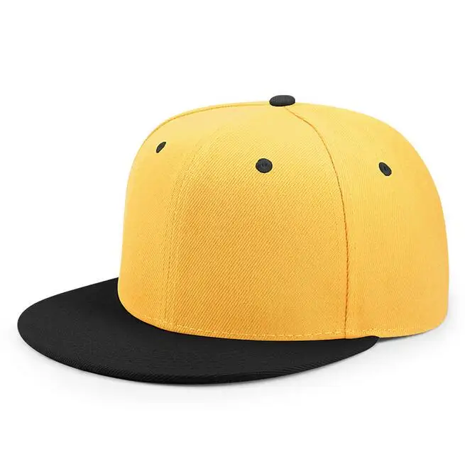black yellow С фабрики бейсбольная кепка Embroidey дети/Дети кепки в стиле хип-хоп Плоские полями Лоскутная бейсбольная кепка с индивидуальным логотипом взрослые солнцезащитные шапки для мальчика - Цвет: black yellow