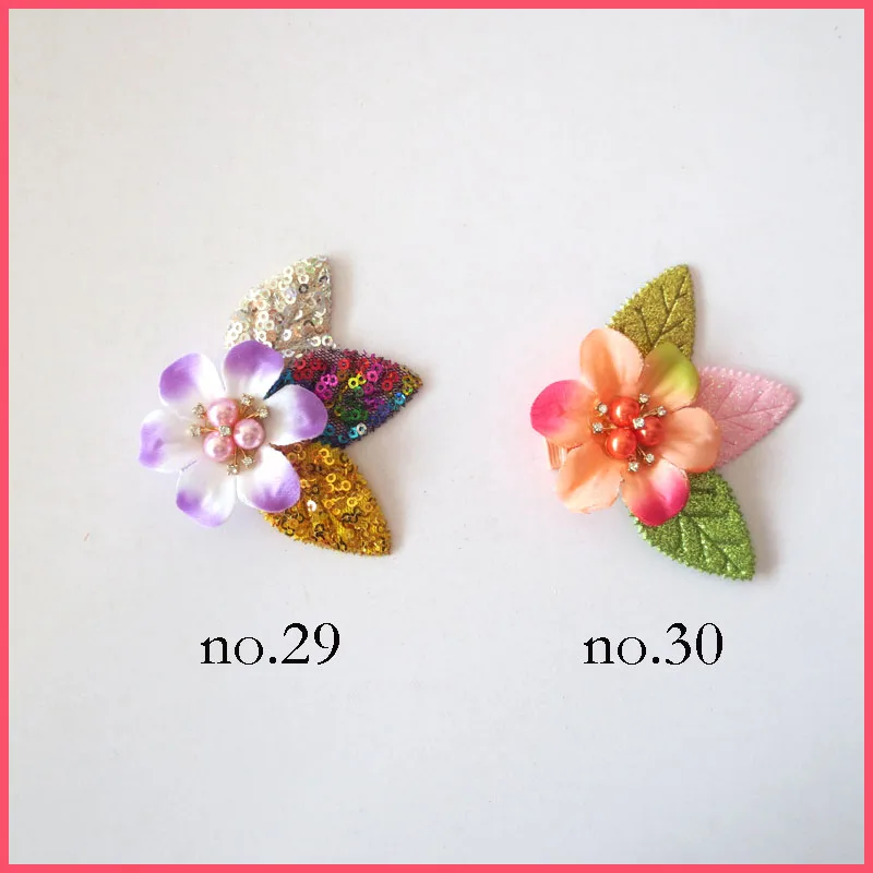 

100 BLESSING Women Girl Fashion 2.5 Flower Clip Blossom Leaf Easter Spring Baby