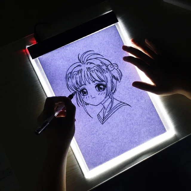 Dimmable Led A4 доска для рисования с изображением героев мультфильмов Эскиз Рисование