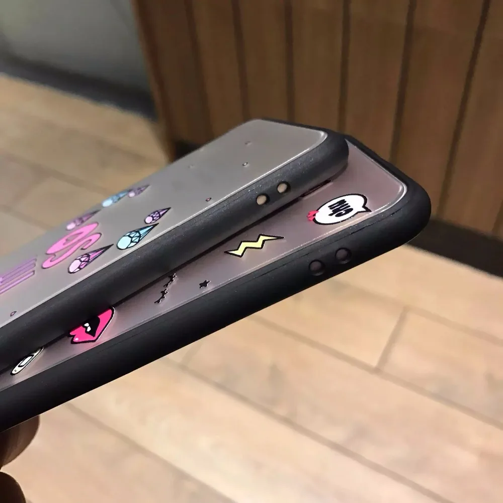 Мультфильм помощи любовное письмо шаблон чехол для iPhone 7 плюс Чехол Fundas телефона