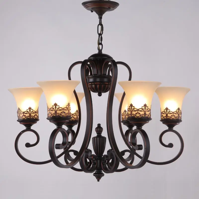 Люстра в современном американском стиле винтажная лампа для гостиной черная