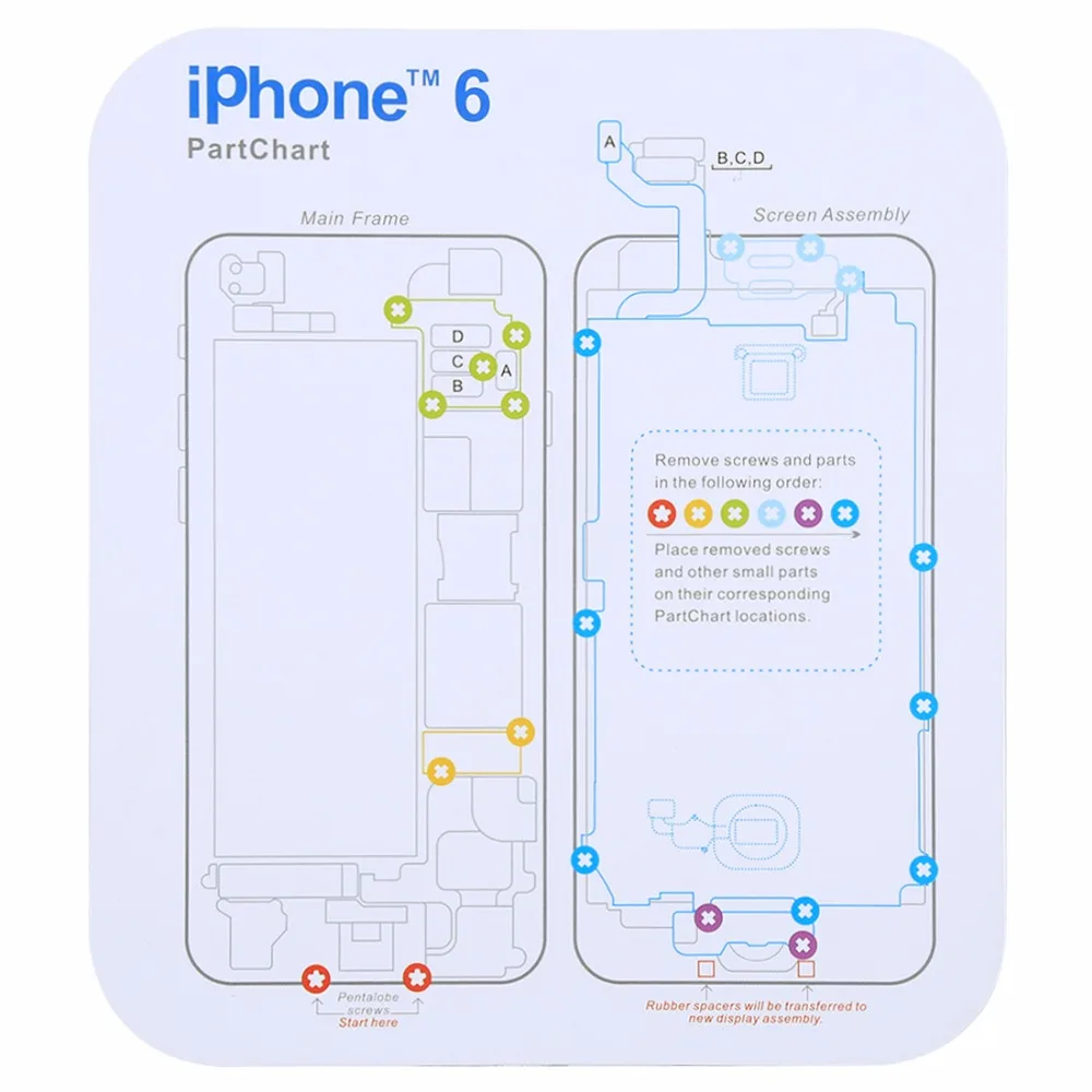 Магнитный коврик для шурупов с памятью iPhone X 8 Plus 7 6s 6 и размер: 17 см x 15 9 см|Наборы
