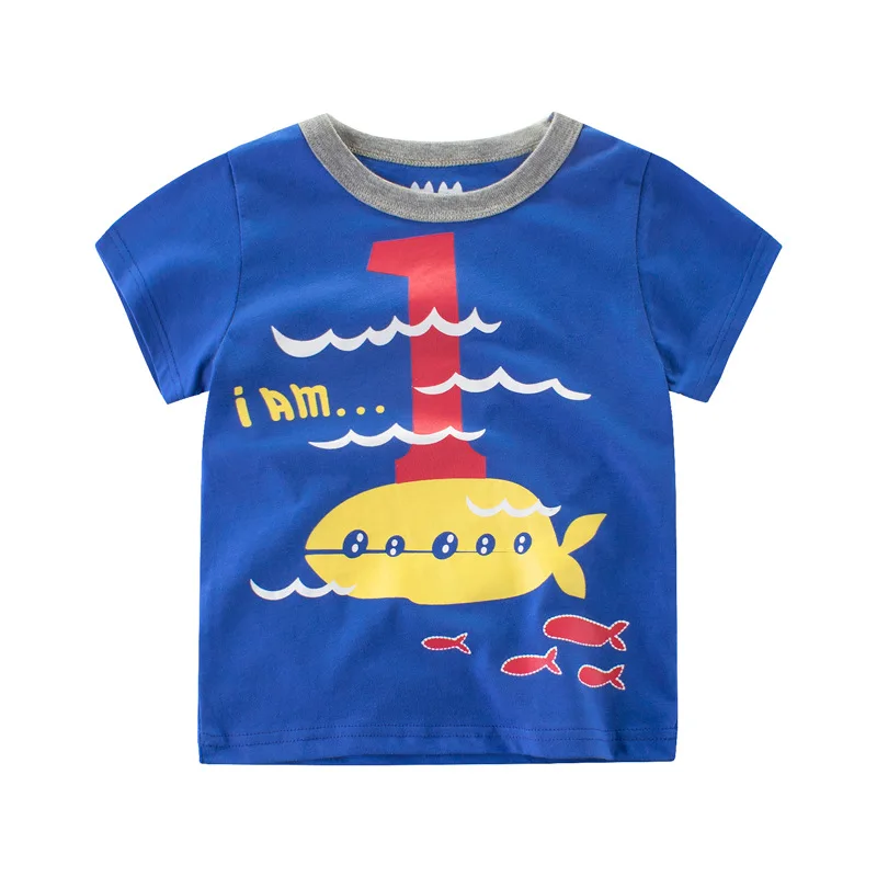 Детская одежда футболка для мальчиков и девочек Новинка 2017 года летний топ с