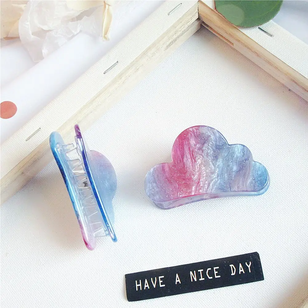2020 New Women Girls Cute Acetate Symphony Gradient Starry Colorful Geometric Hair Clips Hairpins Claws Barrettes | Красота и