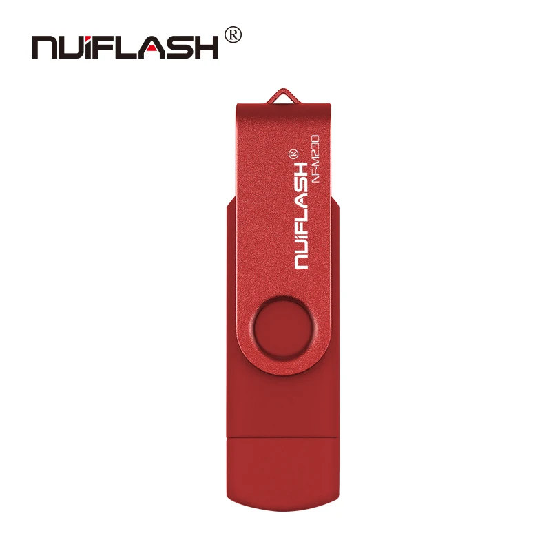 Nuiflash USB флэш-накопитель OTG высокоскоростной накопитель 64 ГБ 32 ГБ 16 ГБ 8 ГБ 4 ГБ внешний накопитель двойное применение микро USB накопитель - Цвет: red