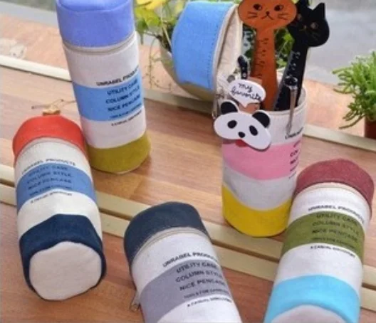 1 шт./лот новинка набор цветных полосок держатель для карандашей из парусины