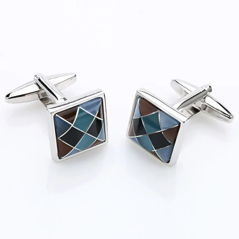 2016 Горячая продажа квадратные разноцветные мозаичные запонки кошачий глаз для