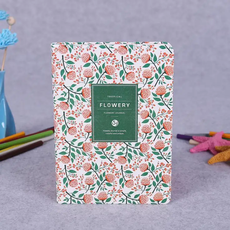 Винтажная записная книжка еженедельник из искусственной кожи с цветком Флора, блокнот Escolar Papelaria Kawaii канцелярские принадлежности