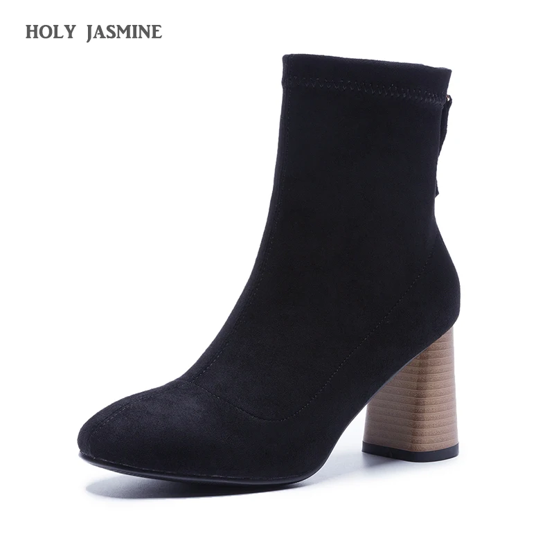 Женские замшевые ботинки ручной работы Классические из натуральной коровьей