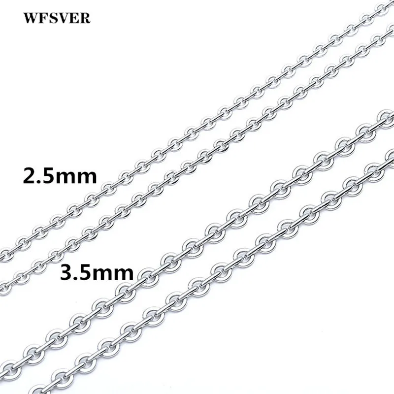 WFSVER 60 см 2 5/3 5 мм нержавеющая сталь цепочка без распорок для ожерелья Diy ювелирных
