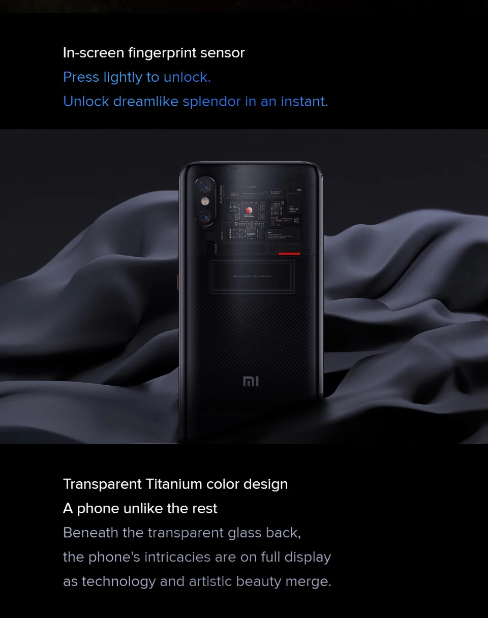 Глобальная версия Xiaomi Mi 8 Pro 128 Гб rom 8 Гб ram прозрачный Титан( и запечатанный