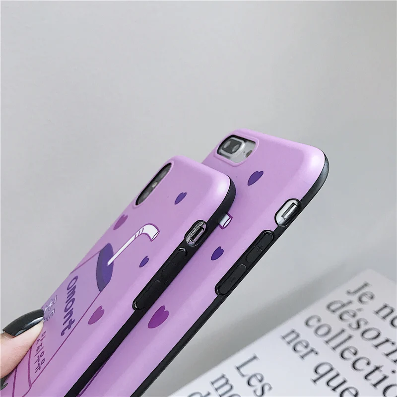 Cute Grape yogurt phone case for iphone 7 8 6 6s Plus X XR XS Max Cartoon Glossy soft tpu Capa Fundas |
