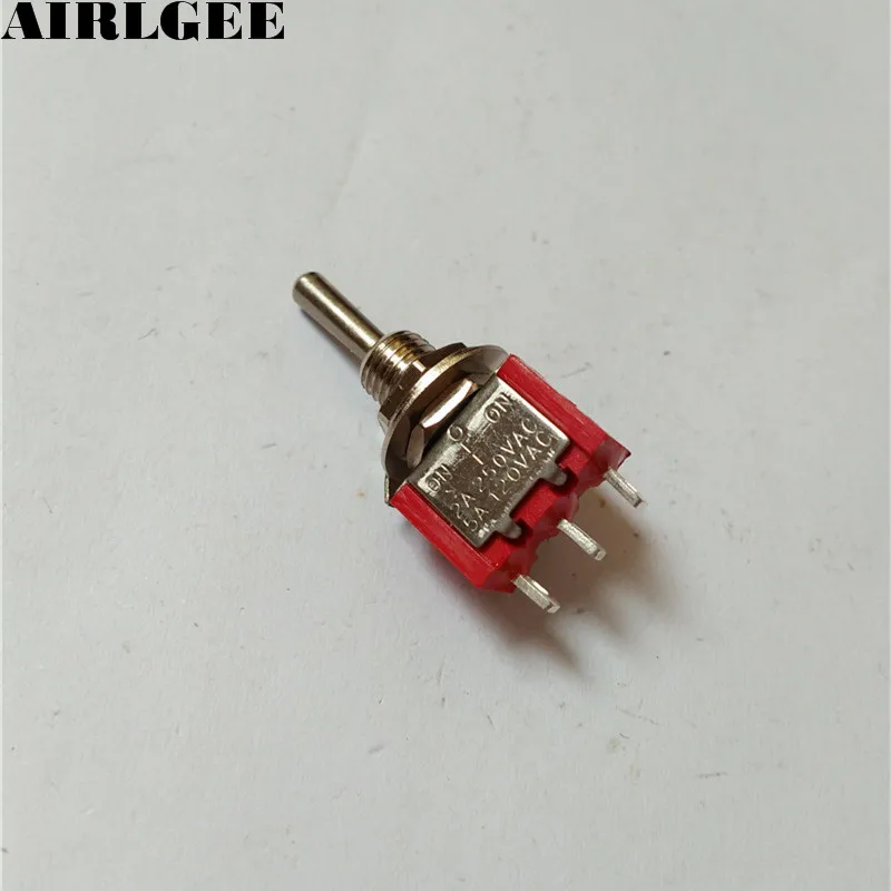 SPDT ВКЛ-ВЫКЛ-ВКЛ 3 позиционный Мгновенный электрический тумблер AC 120V 5A красный 2 шт