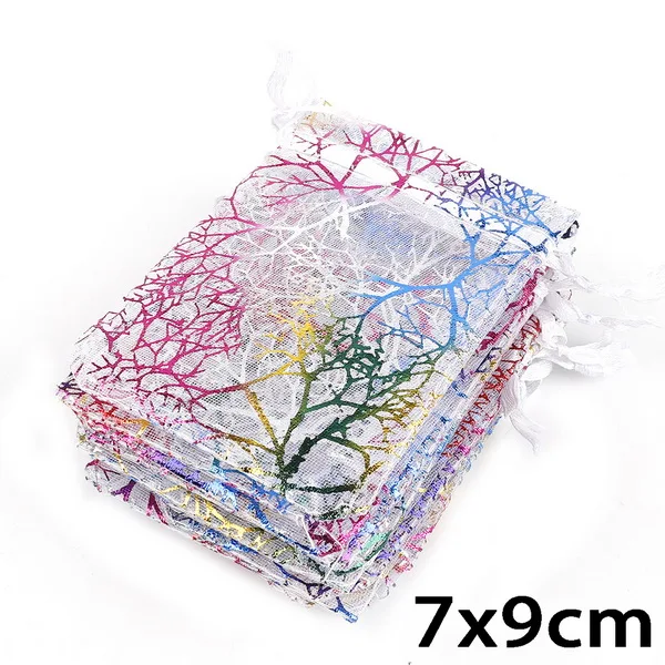 01WH 7X9cm 10 шт. сумки из органзы 7x9/9x12/10x15/13x18 см Свадебная вечеринка подарочная упаковка ожерелья браслеты ювелирные изделия Рождественский мешочек - Цвет: 01WH 7X9cm