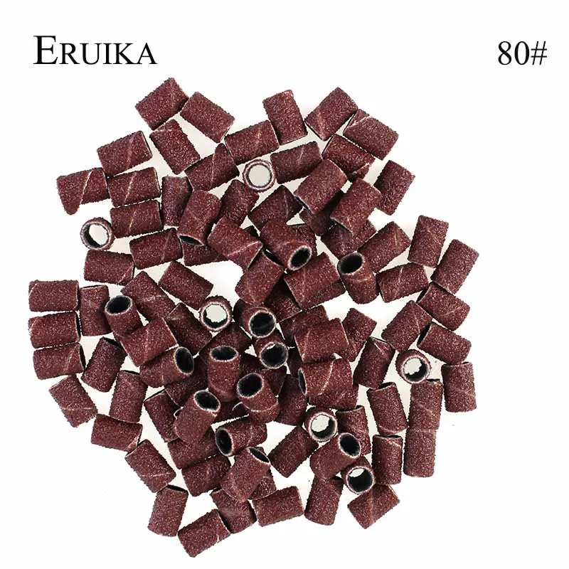 ERUIKA 100 шт./упак. ногтей шлифовальные ленты Электрический Фрезер, маникюрные Фрезы Биты-аксессуары многоразового шлифовальный замена и нейл-арта
