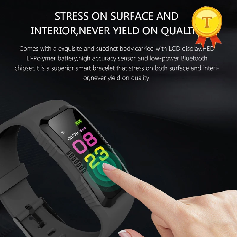 

best selling touch screen smart band Heart rate blood pressure intelligence device health bracelet health bands for ios android