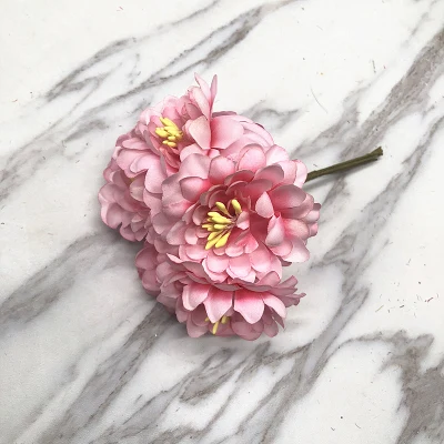pink HINDJEF тычинки diy имитация шелка цветок розы Подсолнух букет ручной работы искусственный цветок голова гирлянда корсаж - Цвет: pink