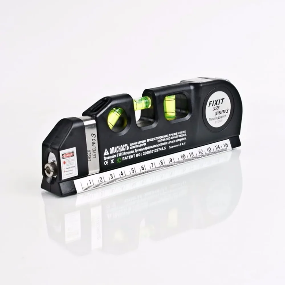 Hot Multipurpose Level Laser Horizon Vertical Measure Tape 8FT Aligner Bubbles Ruler Tool for Hanging Pictures Laying Flooring |