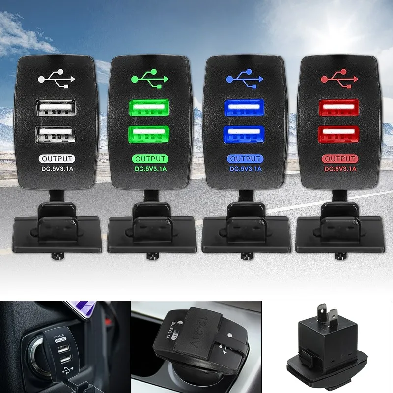 Универсальный двойной USB Автомобильное зарядное устройство адаптер питания 12-24 В 3.1A двойной USB разъем зарядное устройство для iPhone 5 6 6S для Ipad/samsung планшета