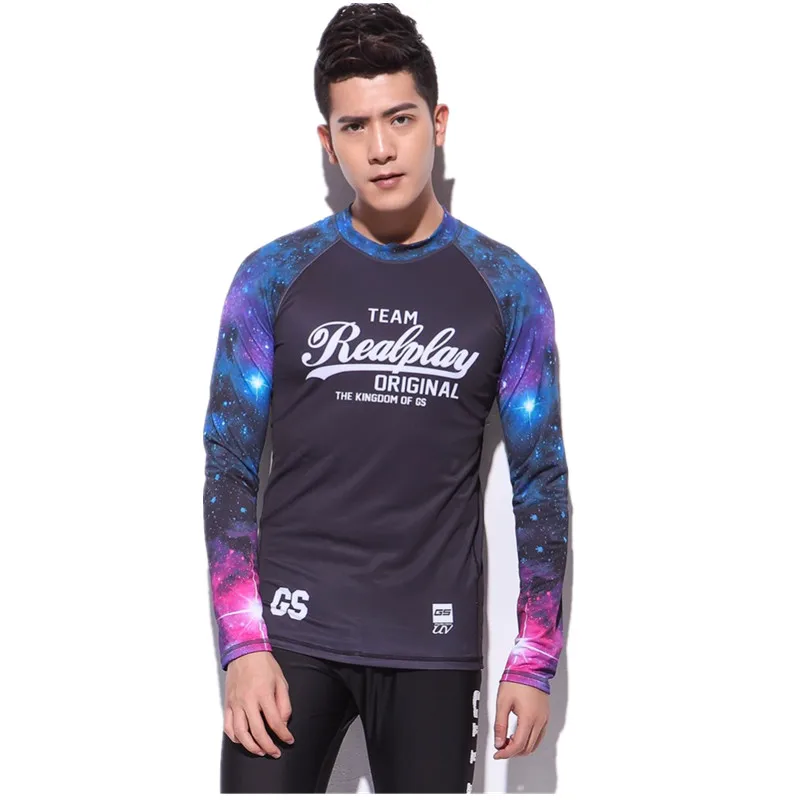 Gsou Snow Brand Surf Рашгард топы Мужские пляжные плавательные рубашки с длинным рукавом