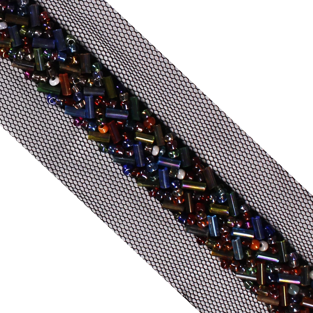 10 ярд многоцветные бисерные плетеные кружевные ленты отделка ткань шнур