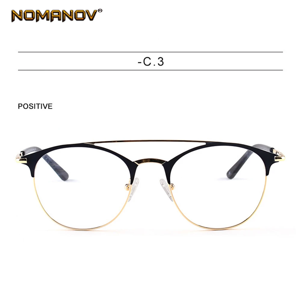 Ретро Круглый двойной мост Дамская рамка из титанового сплава изготовленные на