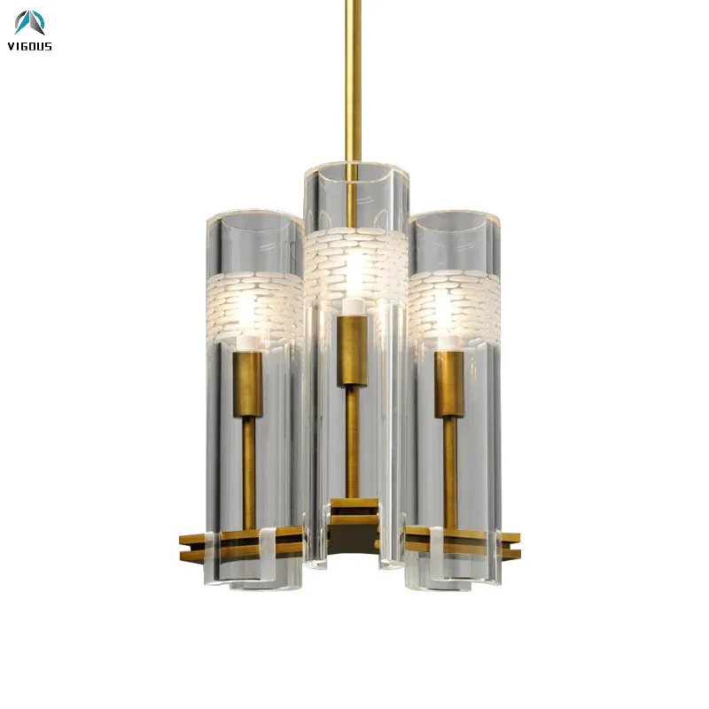 Американский RH Led медный роскошный светильник для столовой E14 подвесной стержень