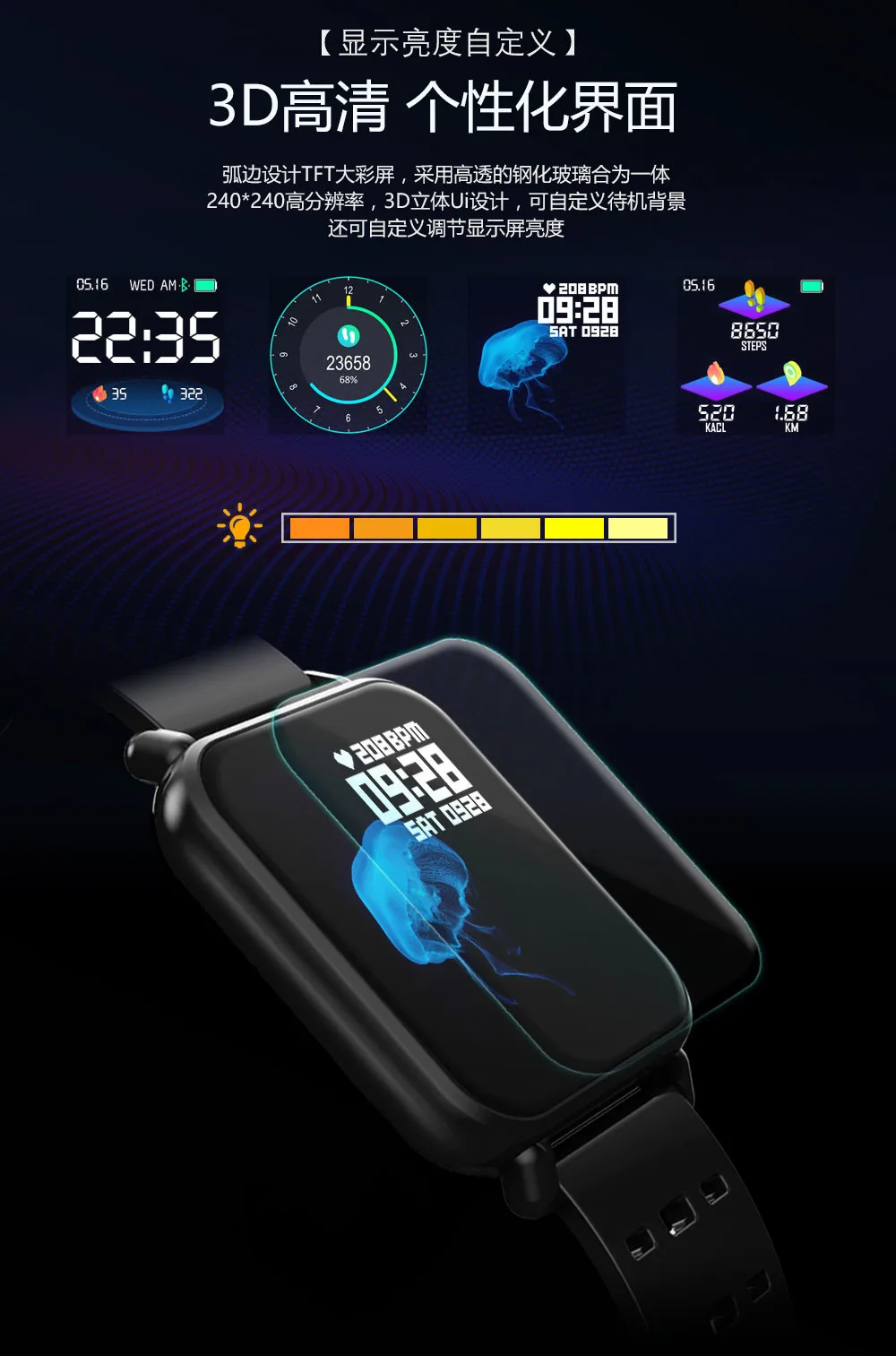 AMYNIKEE Y6 Pro, умные часы, IP67, водонепроницаемые, Bluetooth, умные часы, пульсометр, кровяное давление, фитнес-трекер для Android, IOS, PKP69