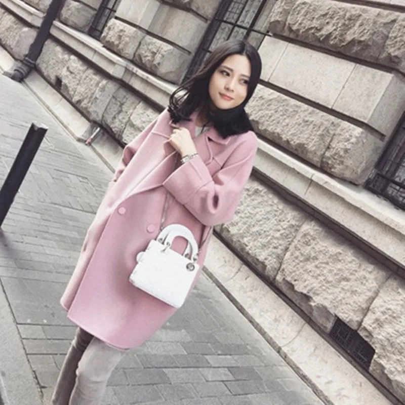 Женское пальто с отложным воротником Осеннее/зимнее большого размера|autumn winter women