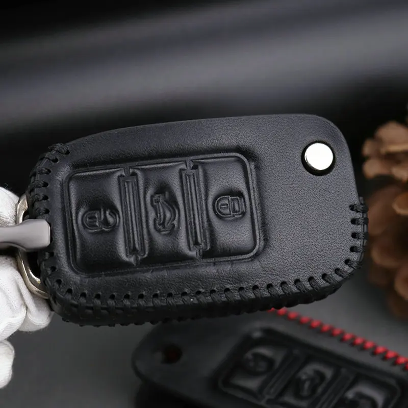 Чехол для ключа Vw чехол из натуральной кожи автомобильного смарт-ключа Volkswagen VW Golf