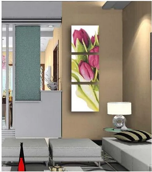 Набор для вышивки крестиком тройной вертикальный Розовый тюльпан бесплатная