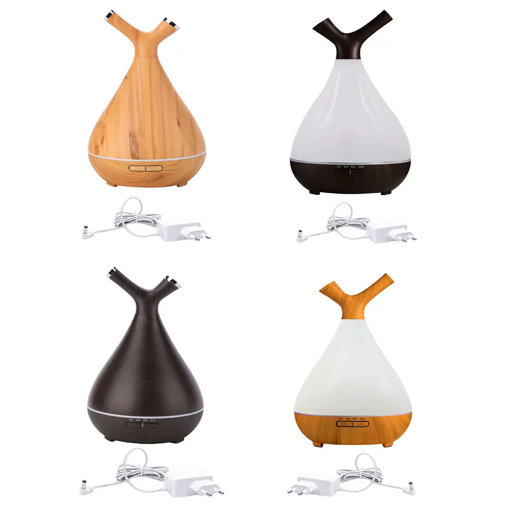 400ML Aromatherapy Essential Oil Aroma Diffuser With Wood Grain 7 Color LED Light For Home Office EU Plug | Дом и сад