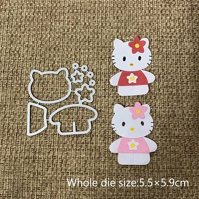 Hello Kitty Дизайн поделок металлические режущие штампы 9 видов мультипликационных персонажей Скрапбукинг альбом DIY бумажные карты ремесло тиснение штампы - Цвет: Hello Kitty