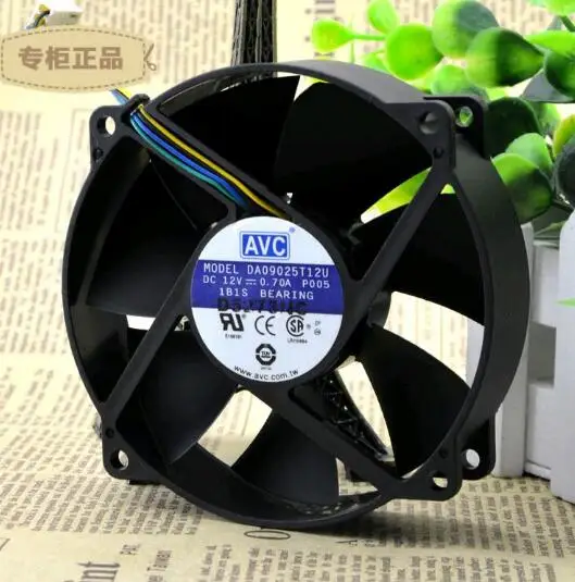 AVC 90*90*25 9 см 12 В 0,7a DA09025T12U чехол для процессора компьютера большой ветер ШИМ четырехконтактный вентилятор