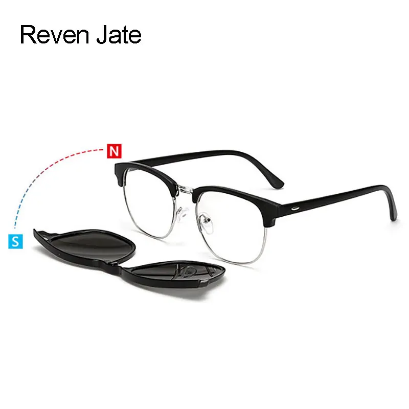 Reven mate-gafas de sol magnéticas para hombre y mujer, lentes polarizadas con Clip, con revestimiento de espejo colorido