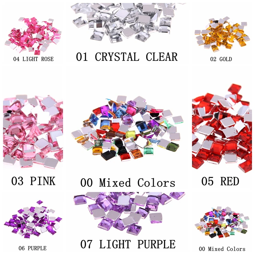 Стразы для ногтей с плоской задней поверхностью 2 мм 4 6 смешанные размеры г около