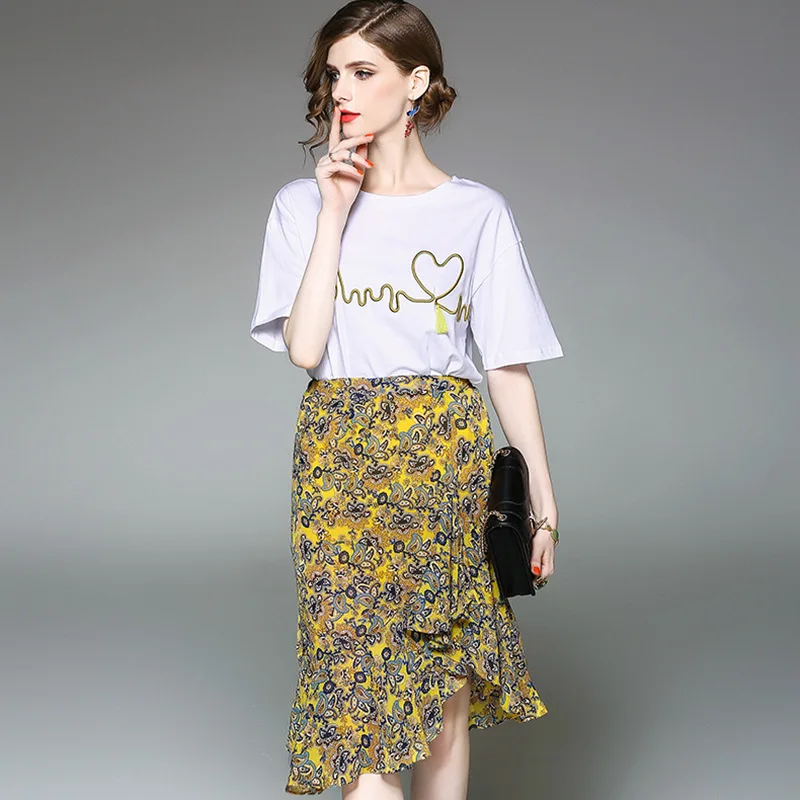 Высокое Качество женщин Из Двух Частей Набор Одежды 2017 Летние Элегантные Дамы