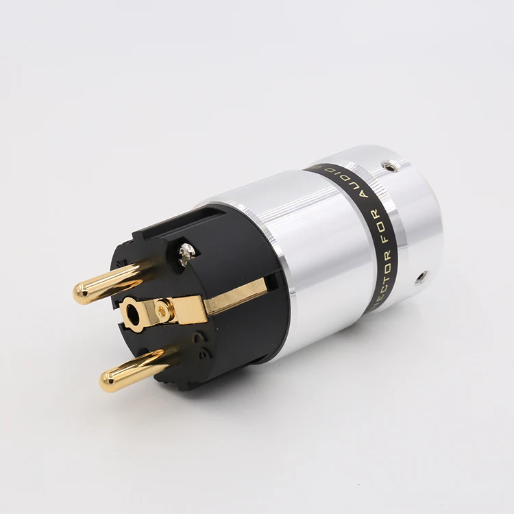 

Hi-Fi Audio Brass Hi-End 24k позолоченная Вилка питания Schuko, кабель питания для самостоятельной сборки