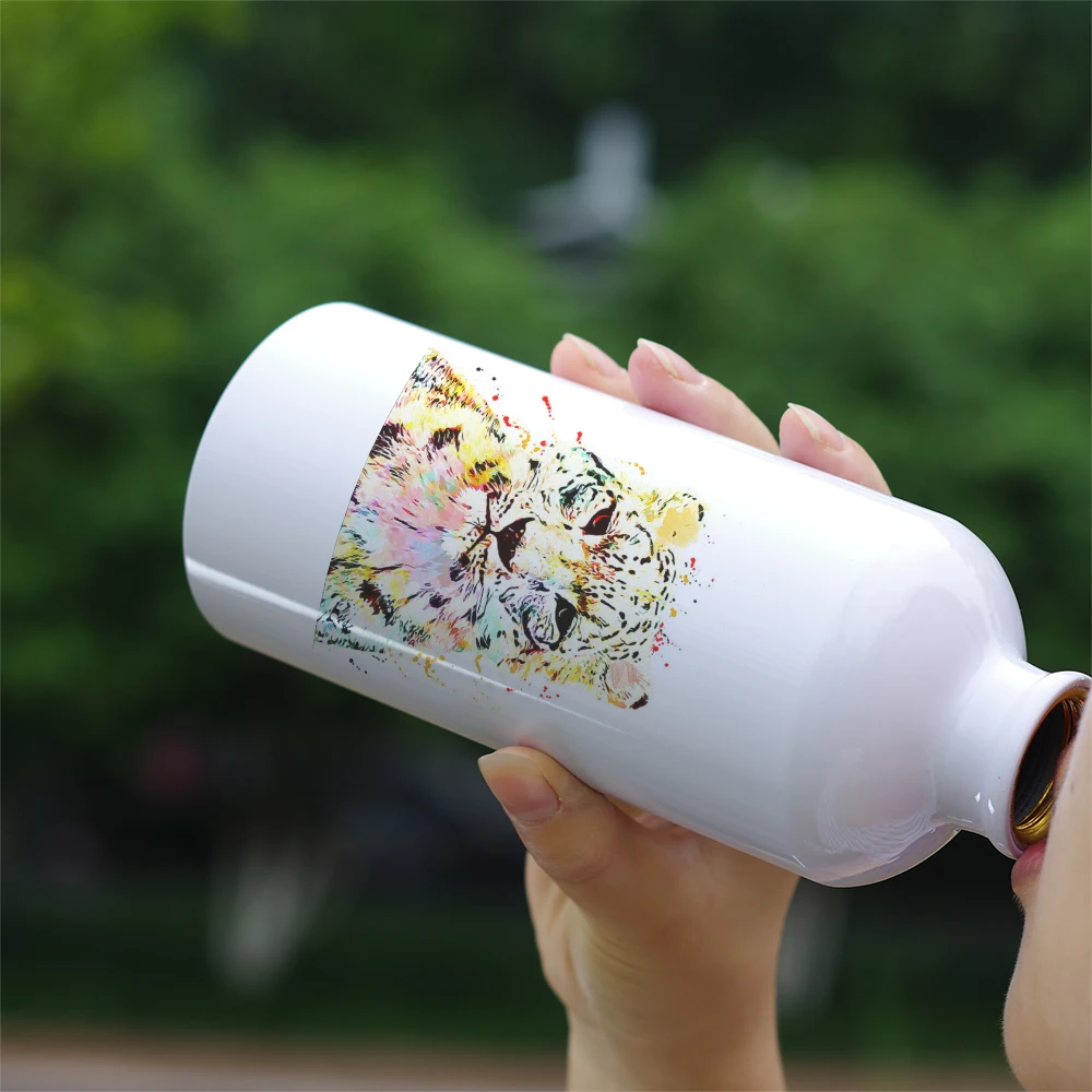 Hippo Panda Wolf Tiger Giraffe Zebra Squirrel Wild Animals Themed Water Bottle 600ml for Outdoor Sport Biking Hiking Camping | Дом и сад